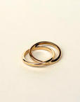 Gold dipped double interlocked double ring
14k gold plating