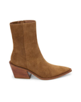 brown tan suede ankle western boot