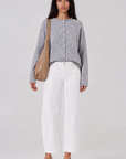 grey Fuzzy knit cardigan
Crewneck
Front button down closures
Long sleeves
Unlined