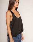 Black Satin tank top
Racerback
Scoop neckline
Unlined
Elevated tank top look