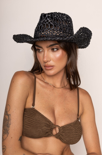 black Raffia cowboy hat
Not bendable