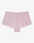 pink Striped boxer shorts
Front boxer placket with buttons
Adorned with picot trims
Decorative bow at front waist
Unlined
Polyester/Cotton
for love & lemons boxer shorts