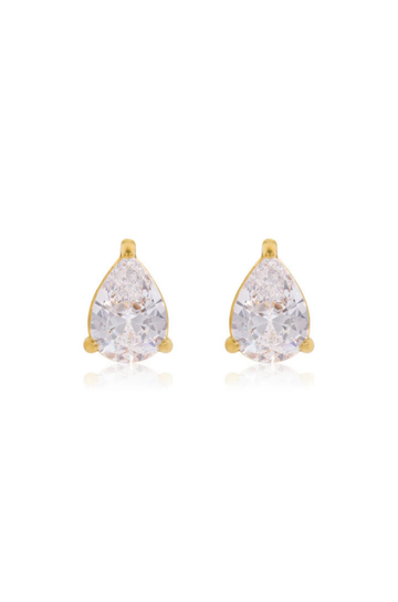 gold Tear-dropped shaped CZ stone earrings
Stainless Steel & Cubic Zirconium
Waterproof, Tarnish Free &amp; Hypoallergenic