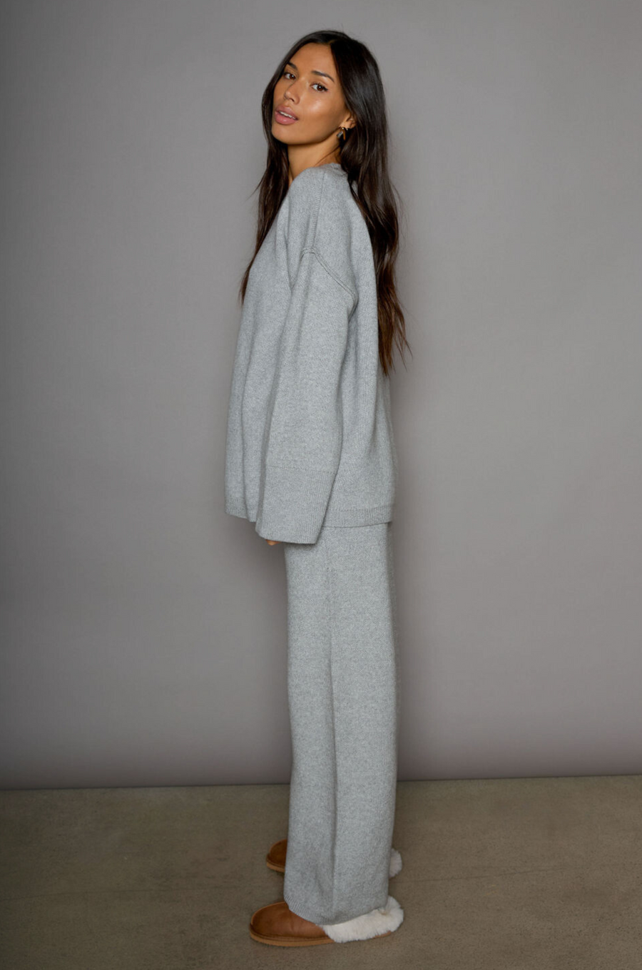 crochet knit set. sweater pant set. cozy set. cute loungewear. cute comfy outfit. fall outfit. winter outfit. grey lounge set
