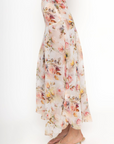 Floral printed asymmetircal midi skirt
Lace picot trim
Side zipper closure
Unlined/sheer
Vintage floral asymmetrical skirt
Summer skirt