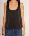 Black Satin tank top
Racerback
Scoop neckline
Unlined
Elevated tank top look