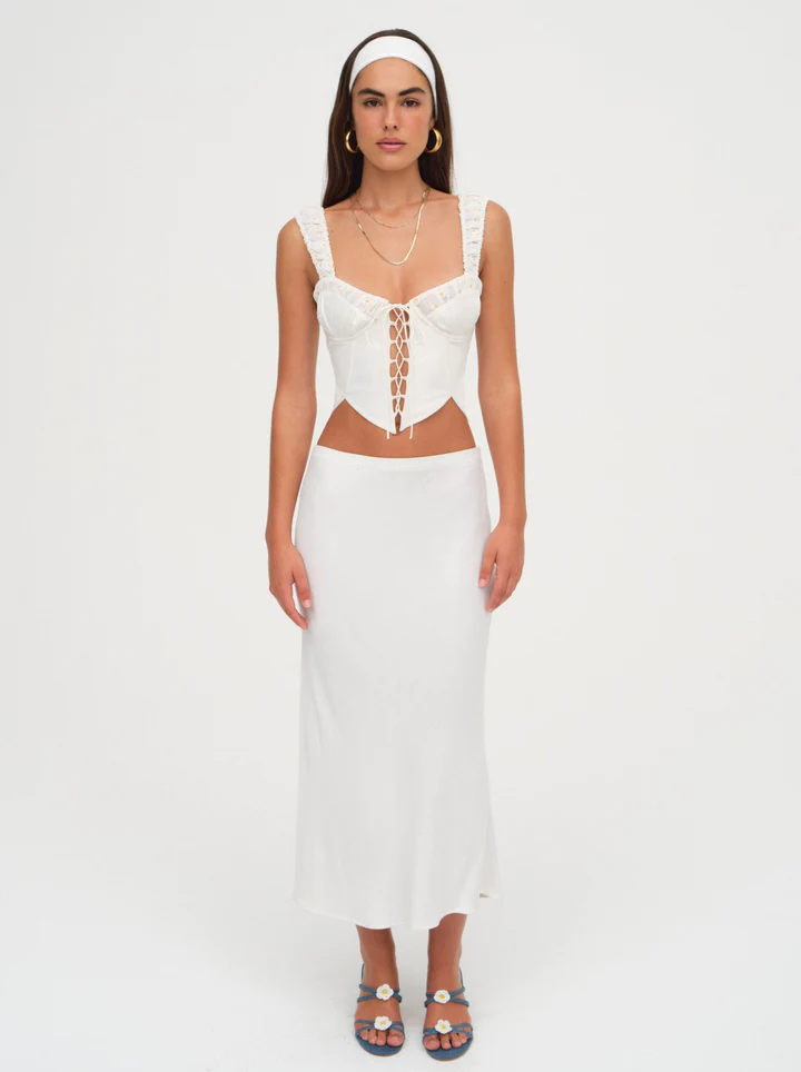Tilly Denim Corset Top by For Love & Lemons - FINAL SALE