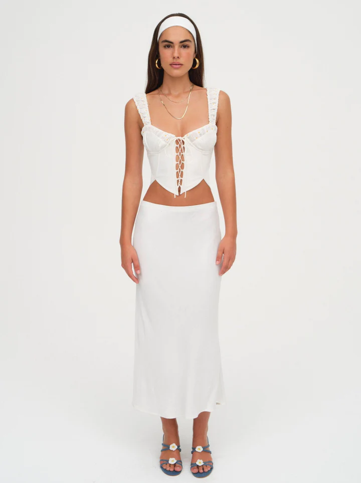 Tilly Denim Corset Top by For Love & Lemons