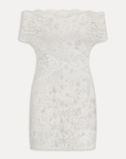 white Lace mini dress
Off the shoulder
Cross front
Back cut out
Unlined/Sheer