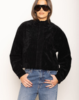 Faux suede jacket
Collared
Elbow patch
Front zipper closure with fold over panel
Front pockets
black faux suede bomber jacket
fall outfit