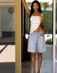 cream and brown Satin polka dot scarf top
Multiple ways to tie
Unlined
summer top
spring top