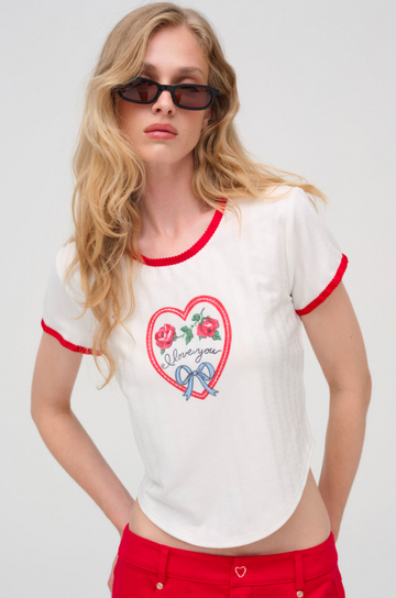 I Love You Heart Baby Top by For Love & Lemons