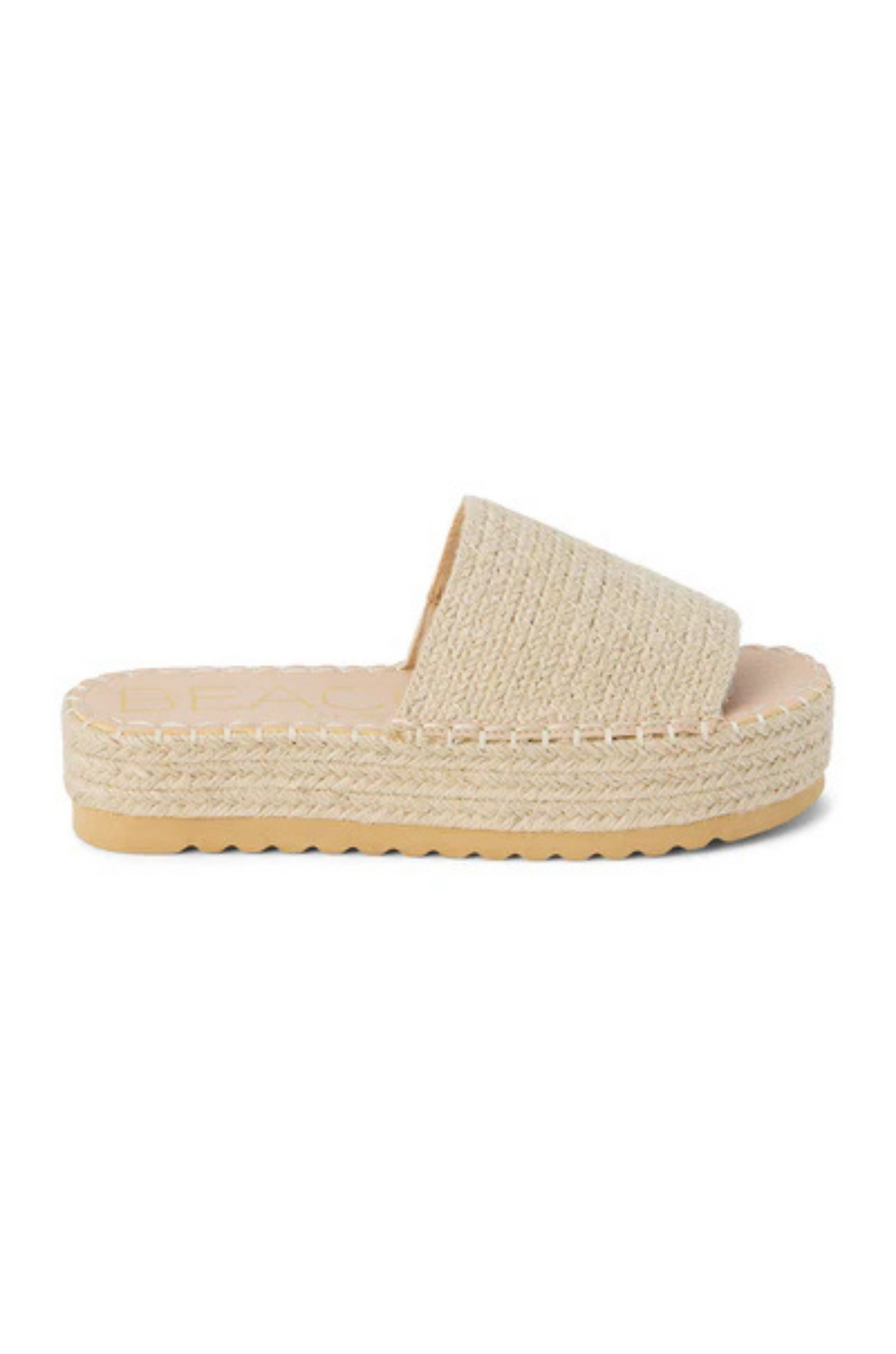 Platform braided raffia sandal
Padded insole
Slip on style
Jute/Synthetic