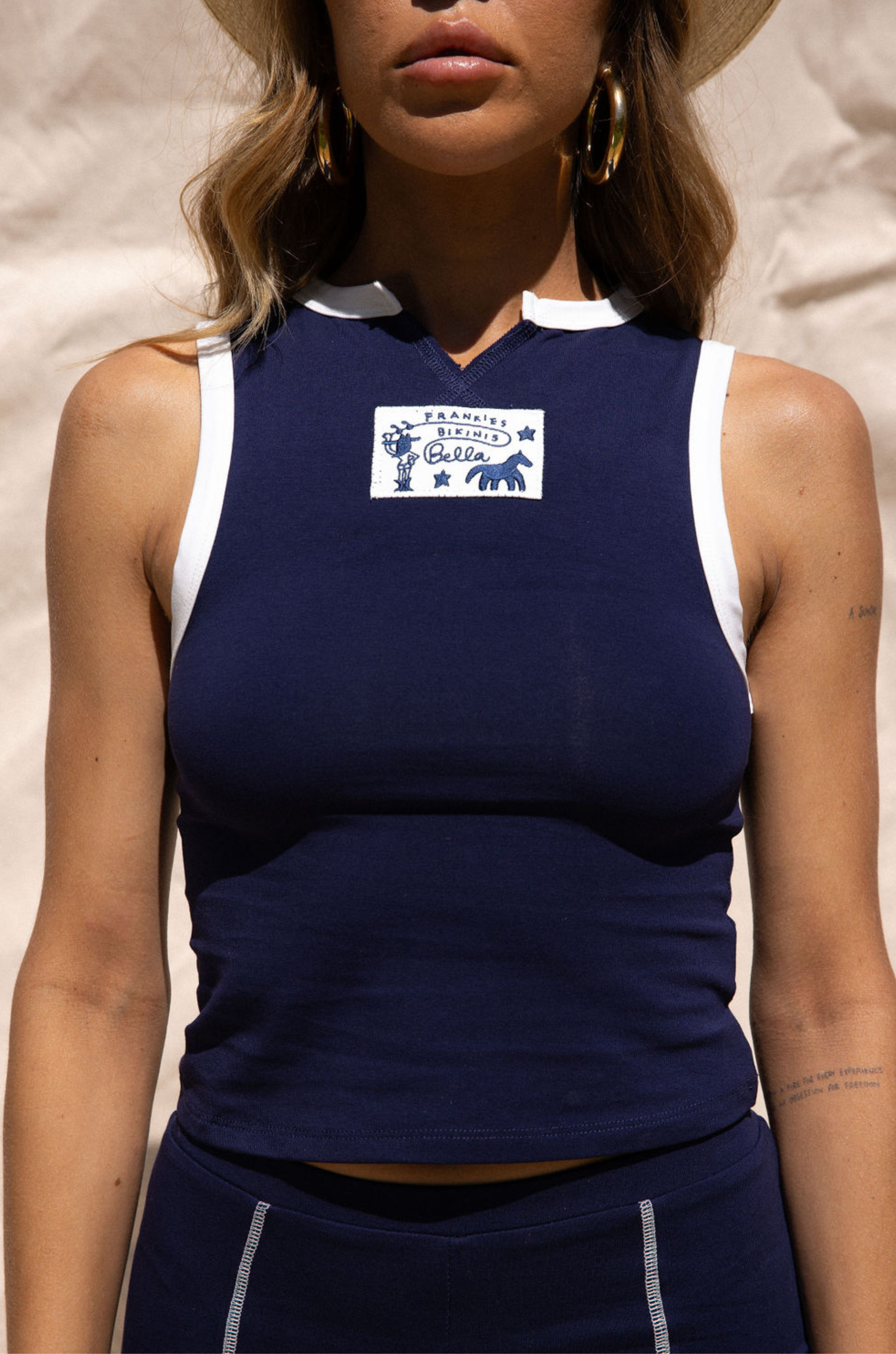 Dreamer Cotton Tank Top by Frankies Bikinis - FINAL SALE SHOPLUNAB Dreamer Cotton Tank Top by Frankies Bikinis - FINAL SALE SHOPLUNAB