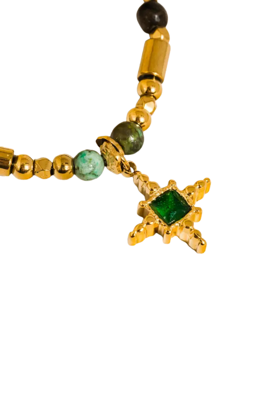 18K Non-Tarnish Beaded Green Gemstones Necklace
18K Gold Plating
Stainless Steel
African Turquoise Cubic Zirconia
Chain Length:14.96" / Extension Length:2.17"
Lead-free
Nickel-safe
Hypoallergenic
Water Resistant
