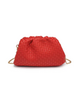 red Woven clutch bag
Detachable chain strap
Snap frame closure
Inner zipper pocket
red bag clutch