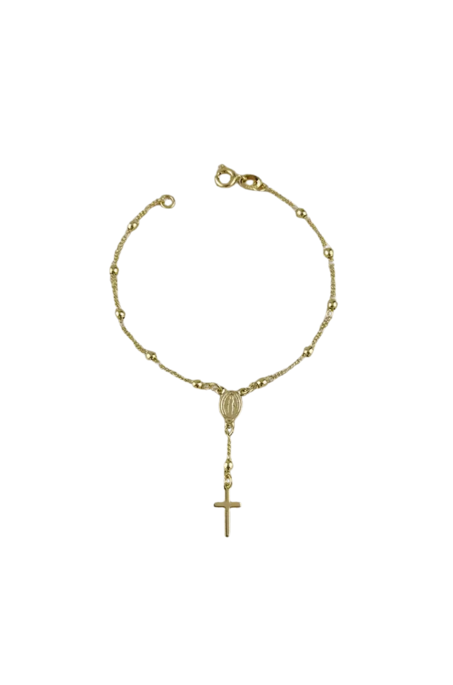 Delicate Figaro Rosary Bracelet
Designed in the traditional rosary style
Metal: 18k Gold Filled
Length: 7"
Hypoallergenic/Nickel Free/Water-resistant
