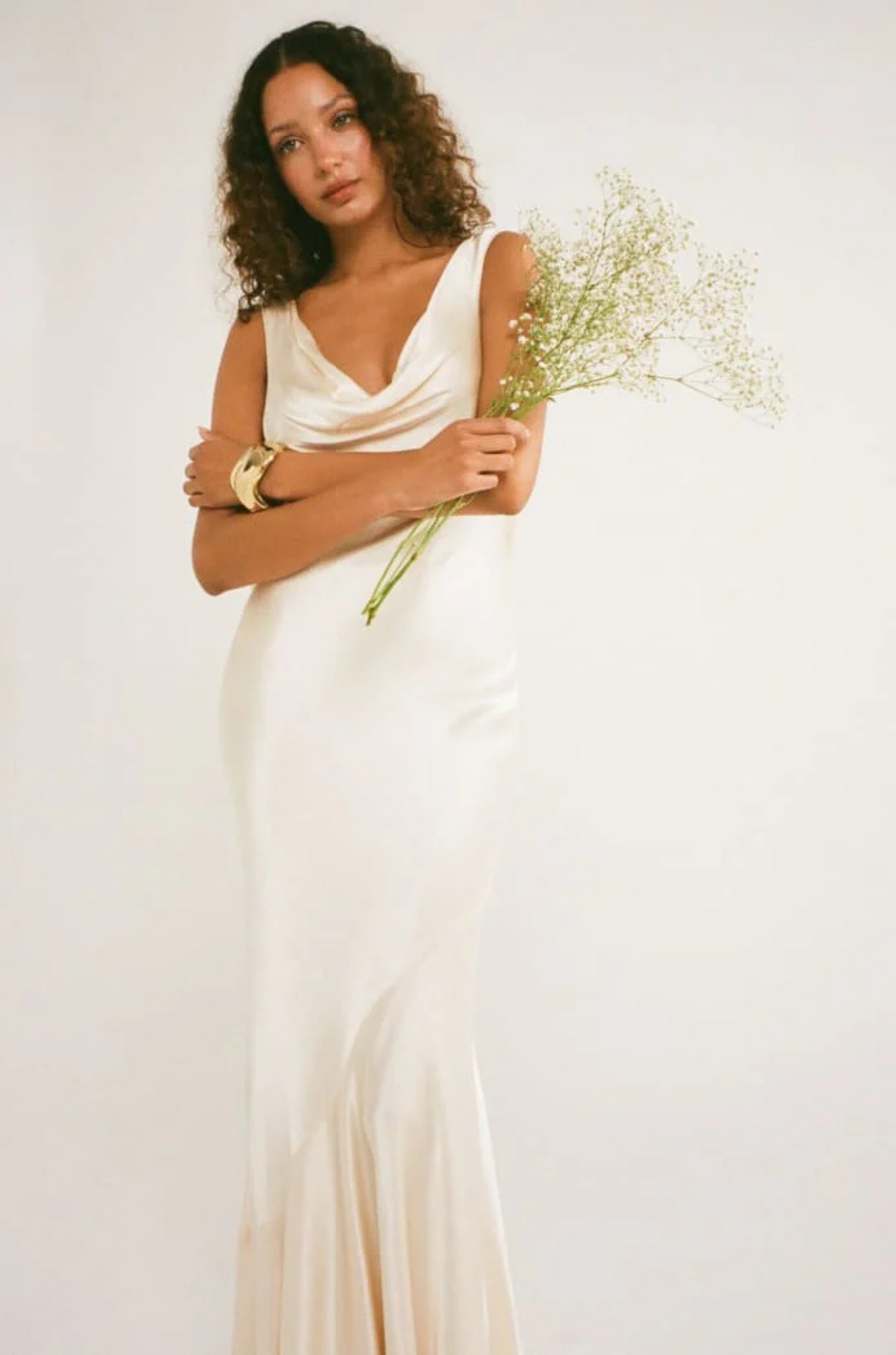 ivory Satin maxi dress
Cowl neck neckline
Open back
Adjustable back tie for waist snatching
Mermaid hem
bridal maxi dress
bridal shower maxi dress
rehearsal maxi dress
bride dress
wedding dress