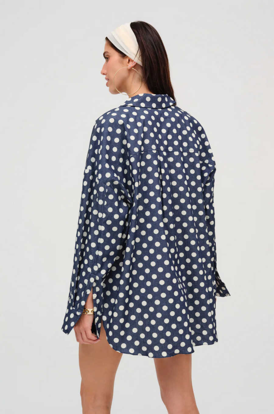 Dolly Dot Denim Button-Down Top by For Love & Lemons