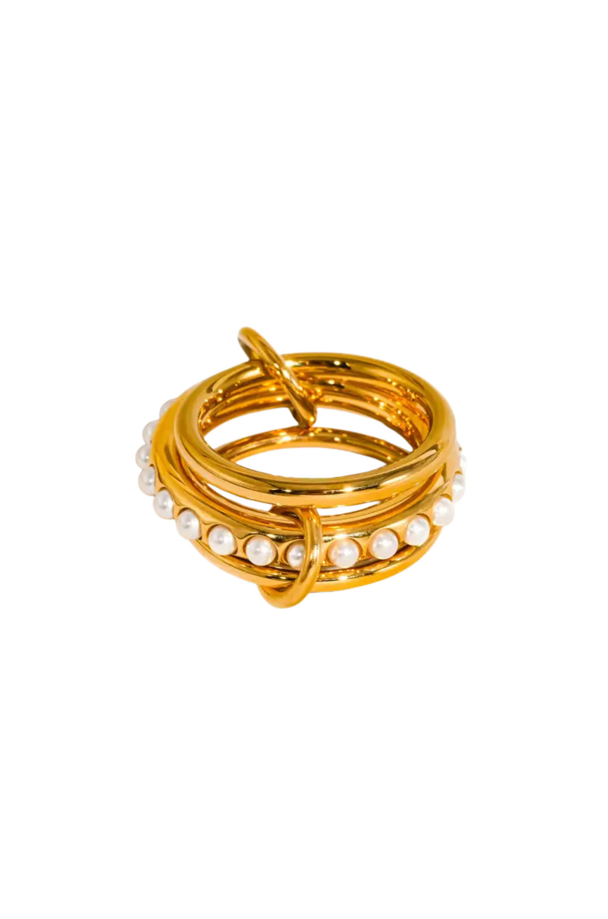18K Gold Non-Tarnish Multi Stack Pearl Band Ring
18K Gold Plating
Stainless Steel
Size 8 Measurement: 0.714 Diameter/2.24 Circumference
Lead-free
Nickel-safe
Hypoallergenic
Water Resistant