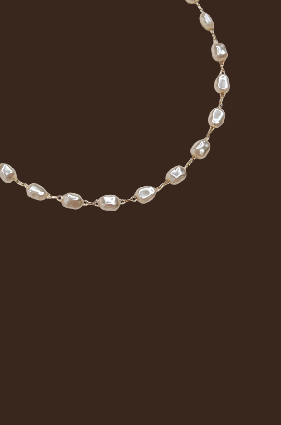 Handmade 18k gold-filled simulated baroque pearl necklace
pearl necklace