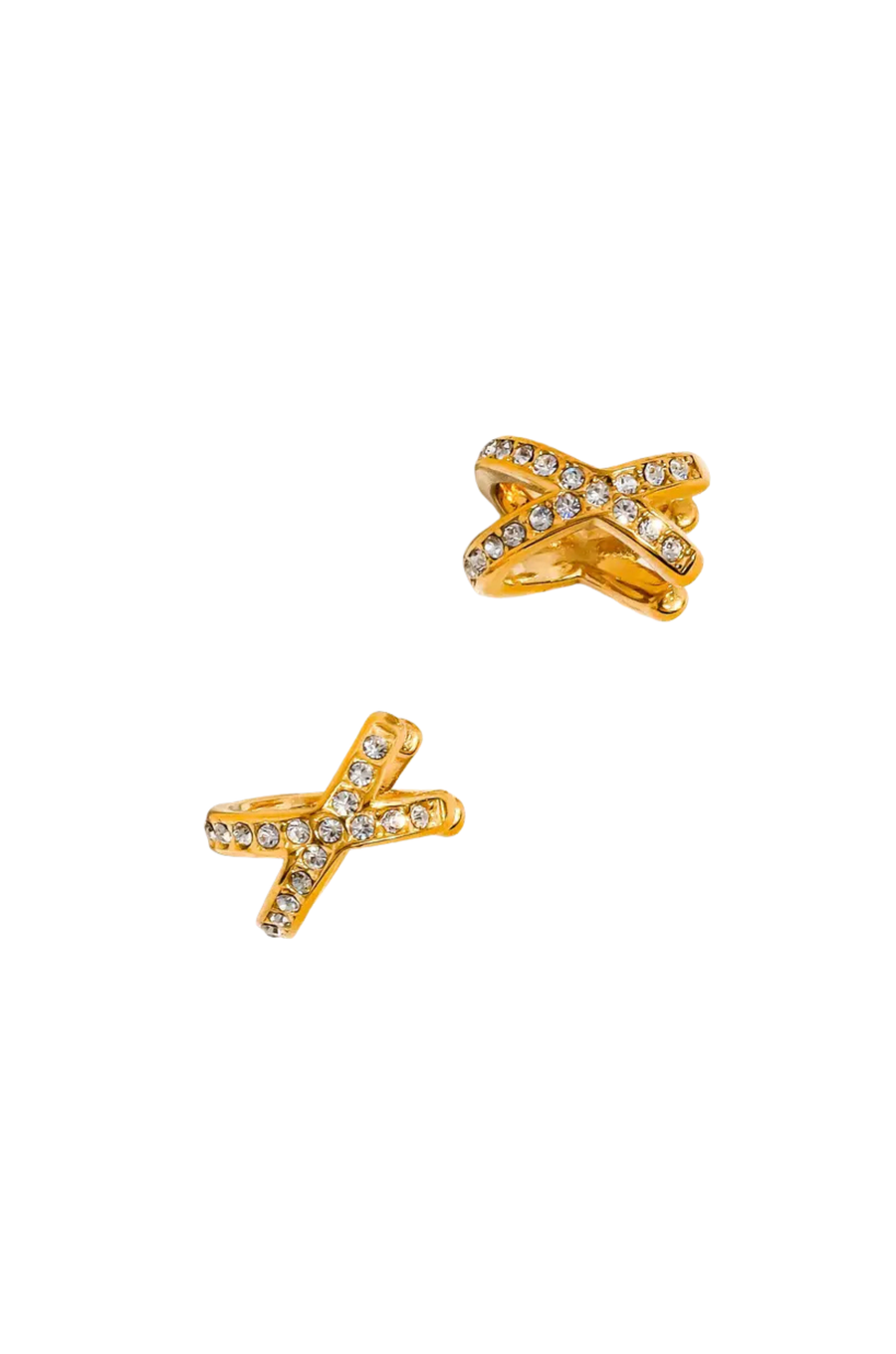 18K Gold Non-Tarnish X CZ Ear Cuff
18K Gold Plating Stainless Steel Cubic Zirconia
Measurement (L x W inch): 0.6 x 0.35
Lead-free/Nickel-safe /Hypoallergenic/Water Resistant
ear cuff
gold ear cuff