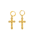 18K Non-Tarnish CZ Gold Cross Earring
18K Gold Plating
Stainless Steel
Rhinestone