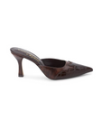 brown Western inspired faux leather heel
Crocodile print
Pointed toe
Slip on
Lightly padded footbed
3" heel
Synthetic
brown kitten heel
brown western mule heel
fall shoes