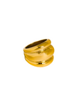 18K Gold Non-Tarnish Dome Statement Ring