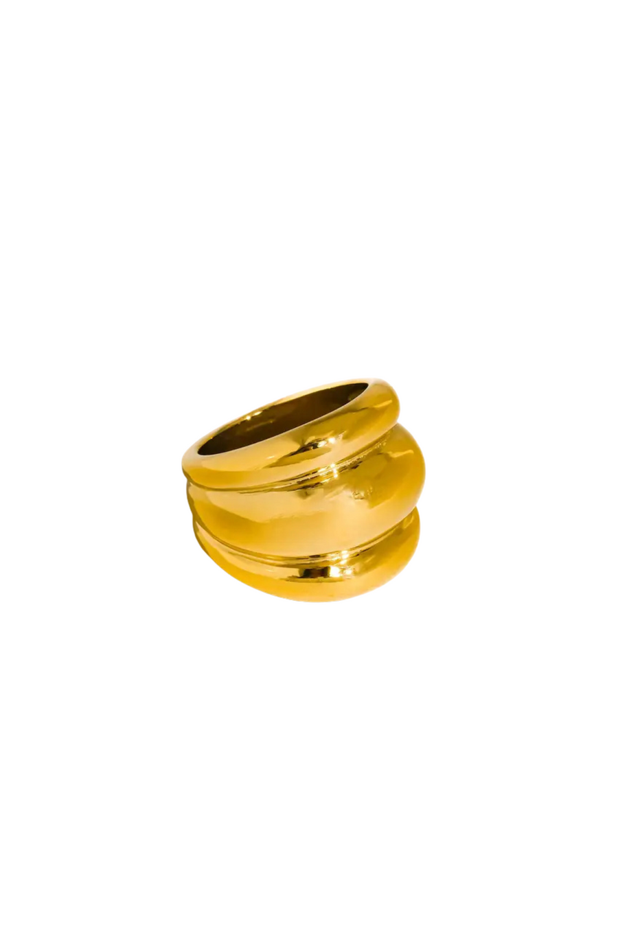 18K Gold Non-Tarnish Dome Statement Ring