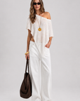 white Sheer knit poncho
Unlined