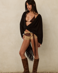 tan Knit crochet micro shorts
Attached knit belt
Unlined