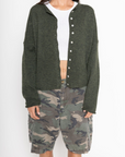 Fuzzy knit cardigan
Crewneck
Front button down closures
Long sleeves
Unlined
green cardigan
fall cardigan
fall outfit
fall transition outfit