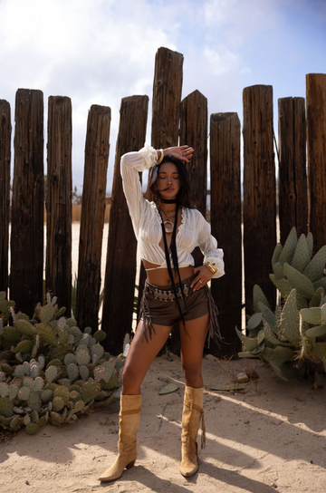 Heels In The Dirt Fringe Shorts