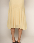 yellow and brown Mesh polka dot midi skirt
Scalloped elastic waistband
Ruffle trim
Lined
summer midi skirt
yellow and brown polka dot midi skirt