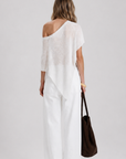 white Sheer knit poncho
Unlined