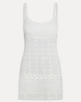 Exclusively from the JENNIE x Frankies Bikinis collaboration
white Handcrafted knit crochet mini dress coverup
Sleeveless
Crafted from 100% cotton with crochet detailing throughout
Slip-on style
Thread-through tie detail across the straps
Snug fit
Lined at bust, sheer through body and skirt