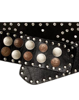 black Luxe leather fabrication with defined coin-inspired detailing
Hook closure
Cross-front closure
100% Leather
festival belt
coachella belt
stagecoach belt