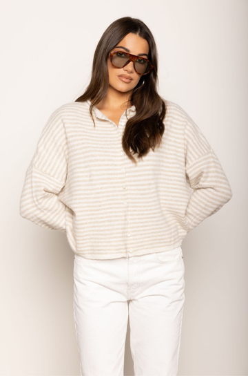 Striped knit cardigan
Long sleeve
Rolled collar
Button down closure
Unlined
cream striped knit cardigan
fall outfit
thanksgiving outfit