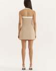 tan beige Fit and flare halter mini dress
Square neckline
Halter style fastening
Contrast trim
Summer mini dress
