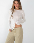white Sheer long sleeve top
Crewneck
Unlined/Sheer
going out top