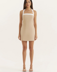 tan beige Fit and flare halter mini dress
Square neckline
Halter style fastening
Contrast trim
Summer mini dress