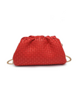 red Woven clutch bag
Detachable chain strap
Snap frame closure
Inner zipper pocket
red bag clutch