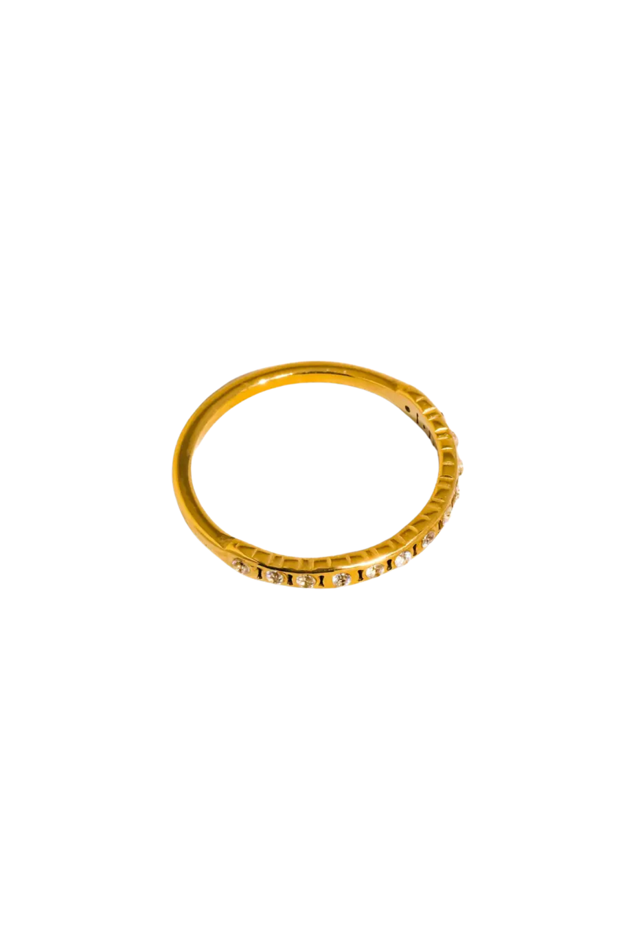 18K Gold Non-Tarnish Thin CZ Ring
18K Gold Plating
Stainless Steel
Cubic Zirconia
Size 7 Measurement: 0.682 Diameter/2.14 Circumference
Size 8 Measurement: 0.714 Diameter/2.24 Circumference
Lead-free/Nickel-safe/Hypoallergenic/Water Resistant
gold cz band ring