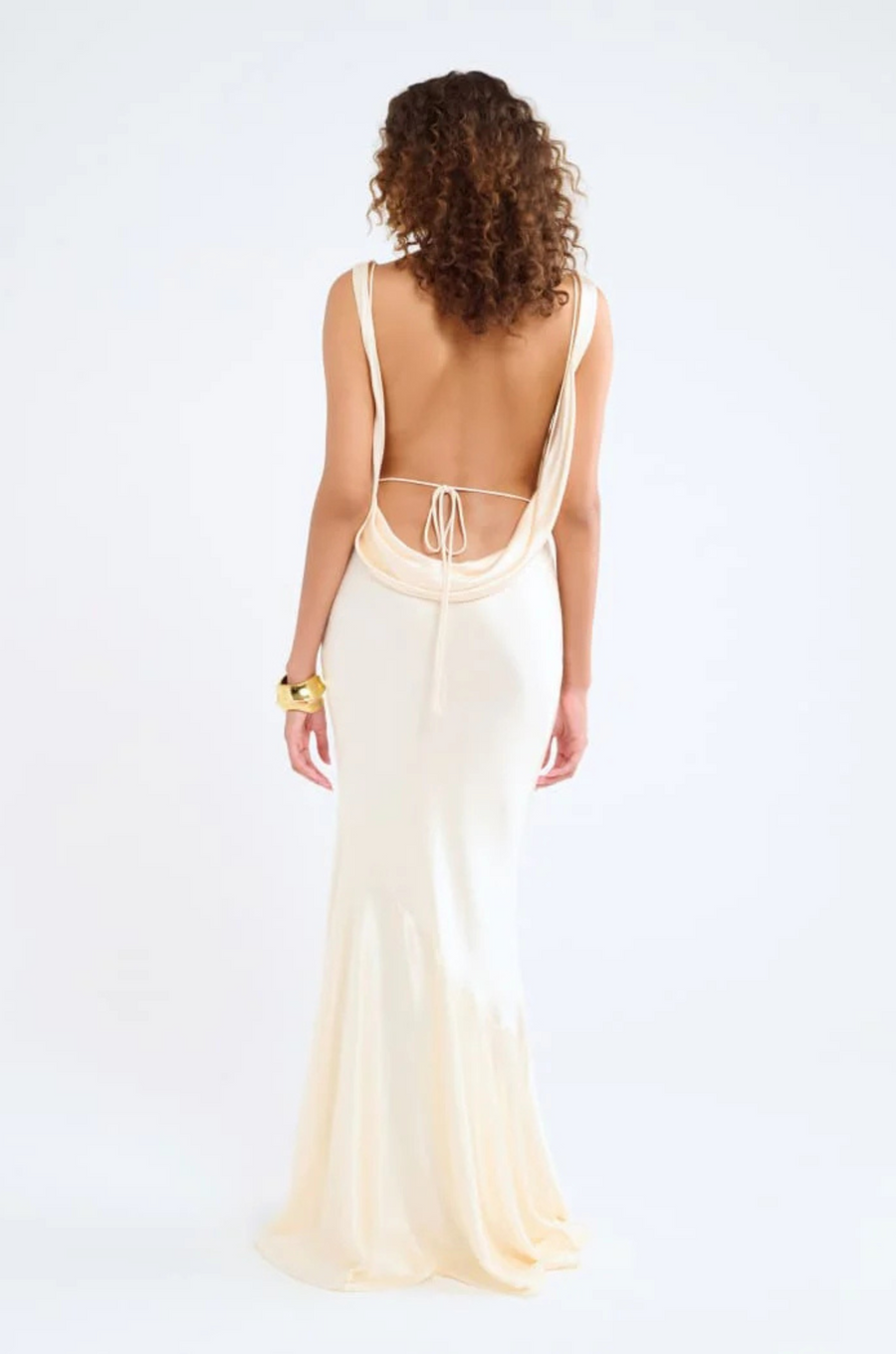 ivory Satin maxi dress
Cowl neck neckline
Open back
Adjustable back tie for waist snatching
Mermaid hem
bridal maxi dress
bridal shower maxi dress
rehearsal maxi dress
bride dress
wedding dress