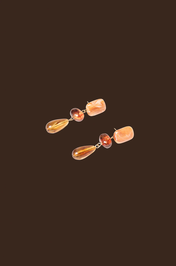 Beaded tiered marble earring
Post back closure