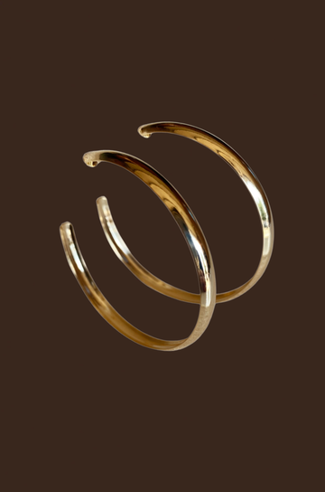 18k Gold filled 50mm hollow C-hoop earrings
gold hoop earrings