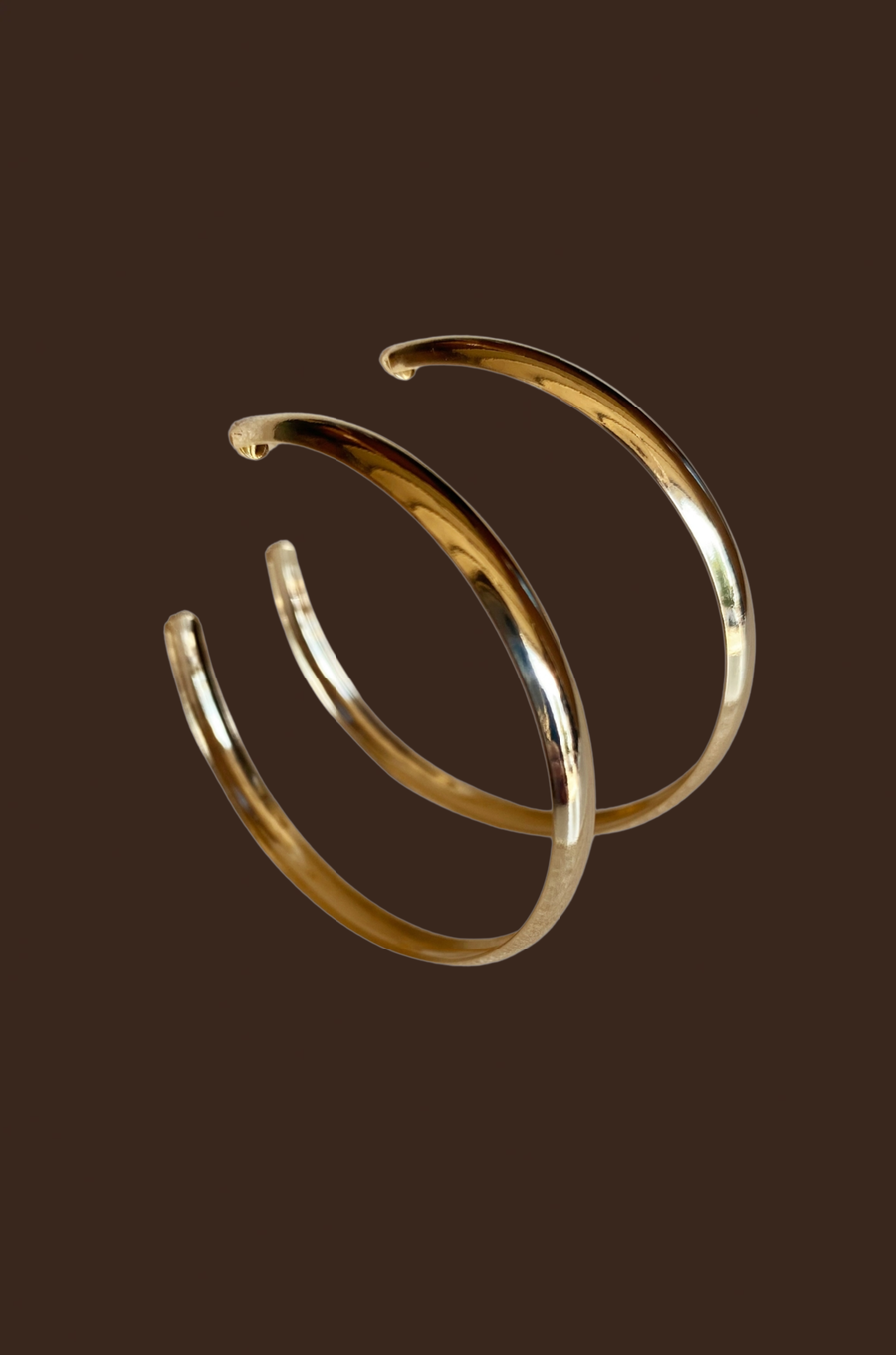 18k Gold filled 50mm hollow C-hoop earrings
gold hoop earrings