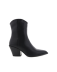 Classic ankle boot
Mid stacked block heel
Closed soft pointed toe
Ankle structured upper with tapered top edge
Inner zip with tonal hardware detailing
Synthetic upper, lining and outsole
Heel height 7cm
black ankle boot
black bootie
