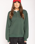 Knit sweater top
Collar neckline
Front button down closure
Unlined
hunter green sweater